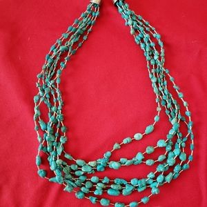 Nugget & silver necklace